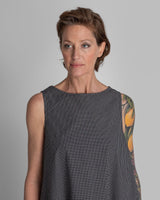 Gingham Cotton Long Day DressDay A - Line