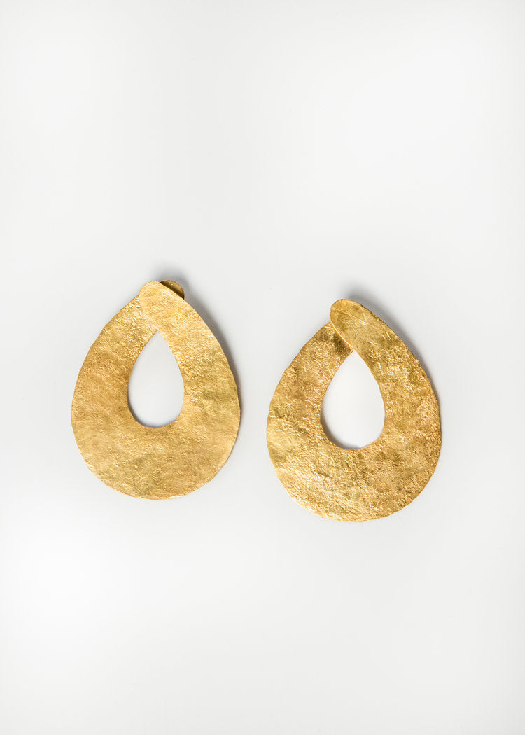 Oval Loops Brass Earrings