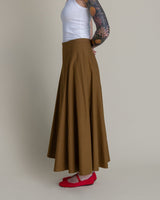 Gored Skirt in Tobacco Cotton PoplinGored Skirts