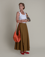 Gored Skirt in Tobacco Cotton PoplinGored Skirts