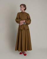 Gored Skirt in Tobacco Cotton PoplinGored Skirts