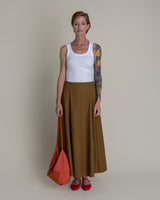 Gored Skirt in Tobacco Cotton PoplinGored Skirts