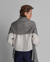 Gray Pinstripe Cashmere Scarf or StoleScarves