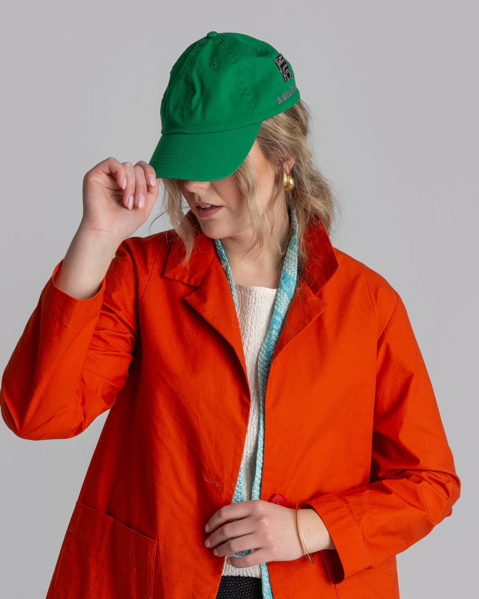 Green Ballcap with Vintage Silk Patch