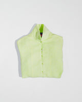 Long Shibori Shirt in Green Japanese Linen