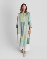 Flared Caftan in Vintage Silk Tie Dye Mix