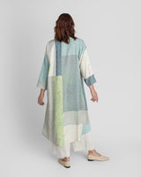 Flared Caftan in Vintage Silk Tie Dye Mix
