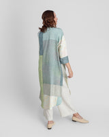 Flared Caftan in Vintage Silk Tie Dye Mix