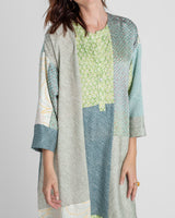 Flared Caftan in Vintage Silk Tie Dye Mix