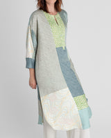 Flared Caftan in Vintage Silk Tie Dye Mix