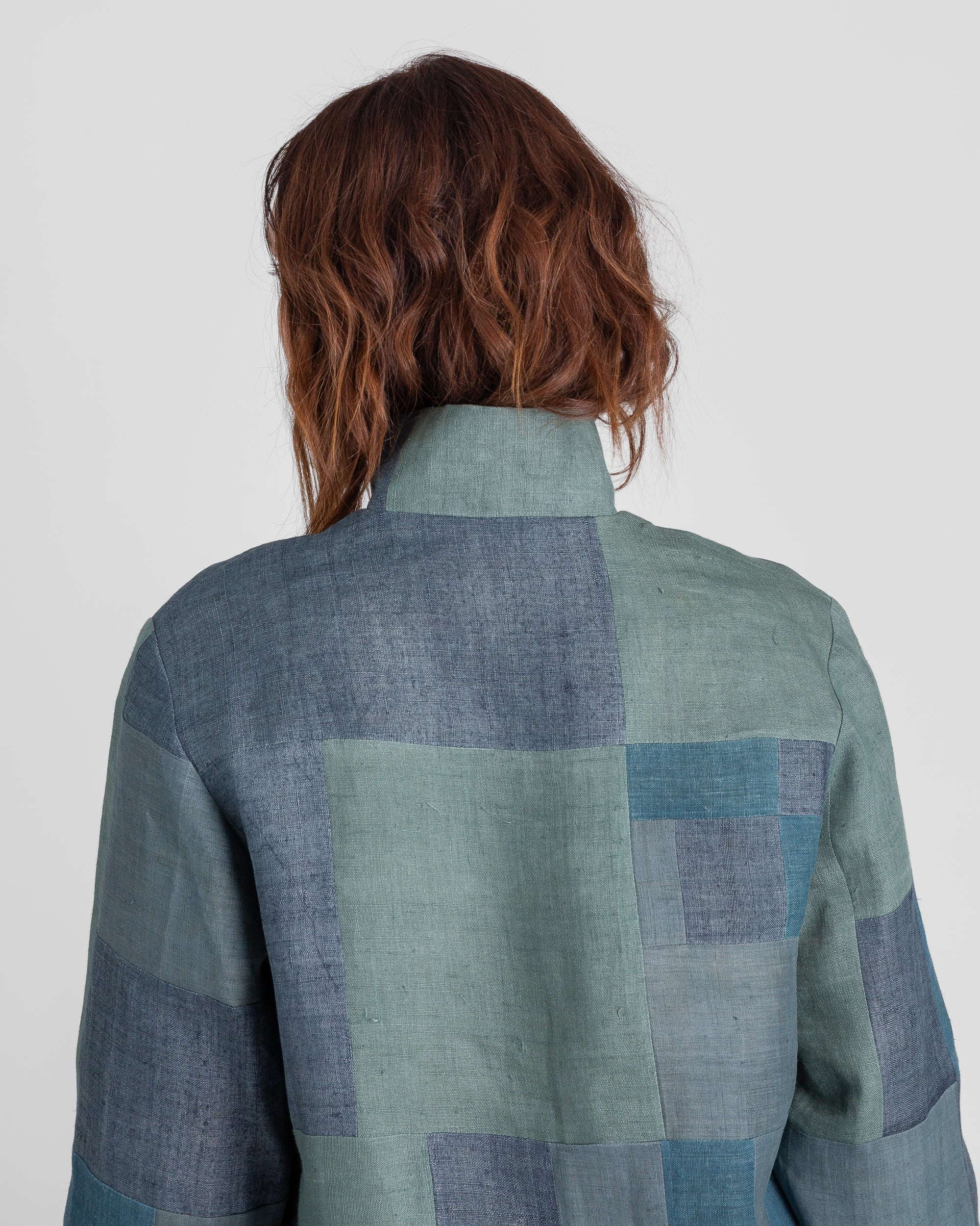 Cropped Omni Jacket in Vintage Japanese Patchworked Linens