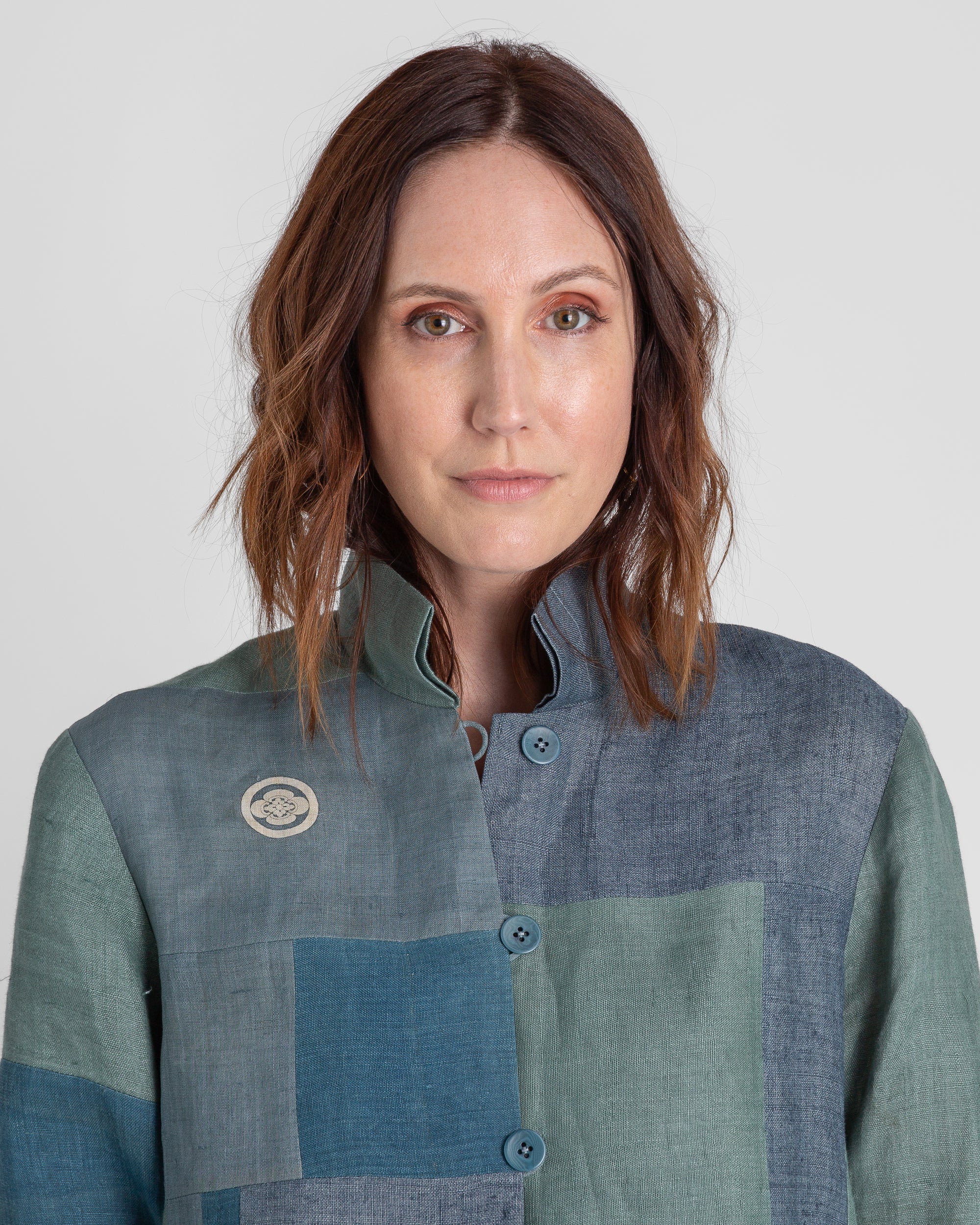 Cropped Omni Jacket in Vintage Japanese Patchworked Linens