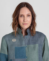 Cropped Omni Jacket in Vintage Japanese Patchworked Linens