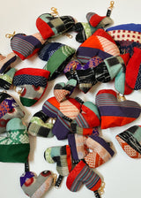 Heart Charm in Vintage Silk