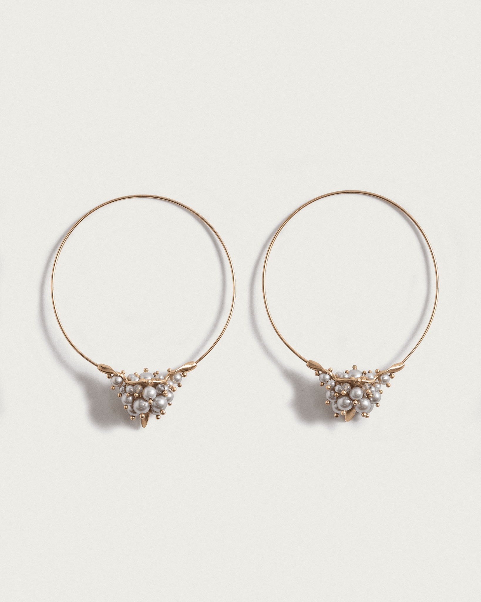 Hoop Cluster Earrings with Gray PearlsHoop Earrings