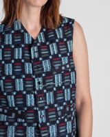 Japan Vest in Vintage Japanese Cotton Indigo Mix