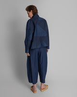 Arai Pant in Dark Blue Cotton Poplin