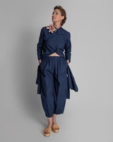 New Dress in Dark Blue Poplin