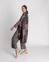 Japan Dress in Vintage Charcoal and Pink Japanese Tie-dyed SilkJapan Dress