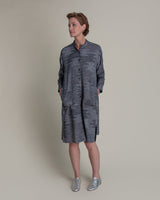 Japan Dress in Vintage Japanese Black and White Printed SilkJapan Dress