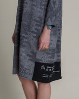 Japan Dress in Vintage Japanese Black and White Printed SilkJapan Dress