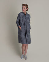 Japan Dress in Vintage Japanese Black and White Printed SilkJapan Dress