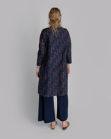 Japan Dress in Vintage Japanese Silk Ikat Stair Steps