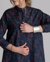 Japan Dress in Vintage Japanese Silk Ikat Stair Steps