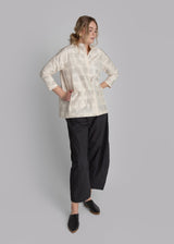 Japan Shirt in Vintage Domino Japanese Silk Ikat