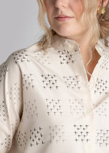 Japan Shirt in Vintage Domino Japanese Silk Ikat