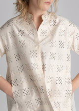 Japan Shirt in Vintage Domino Japanese Silk Ikat