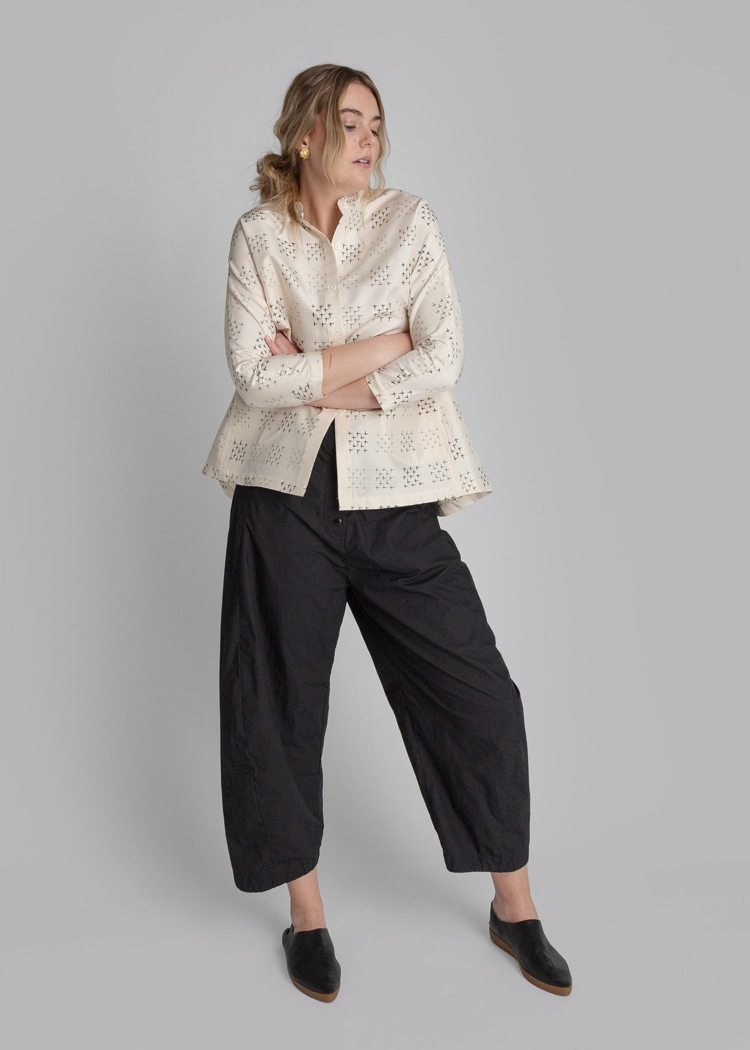 Japan Shirt in Vintage Domino Japanese Silk Ikat