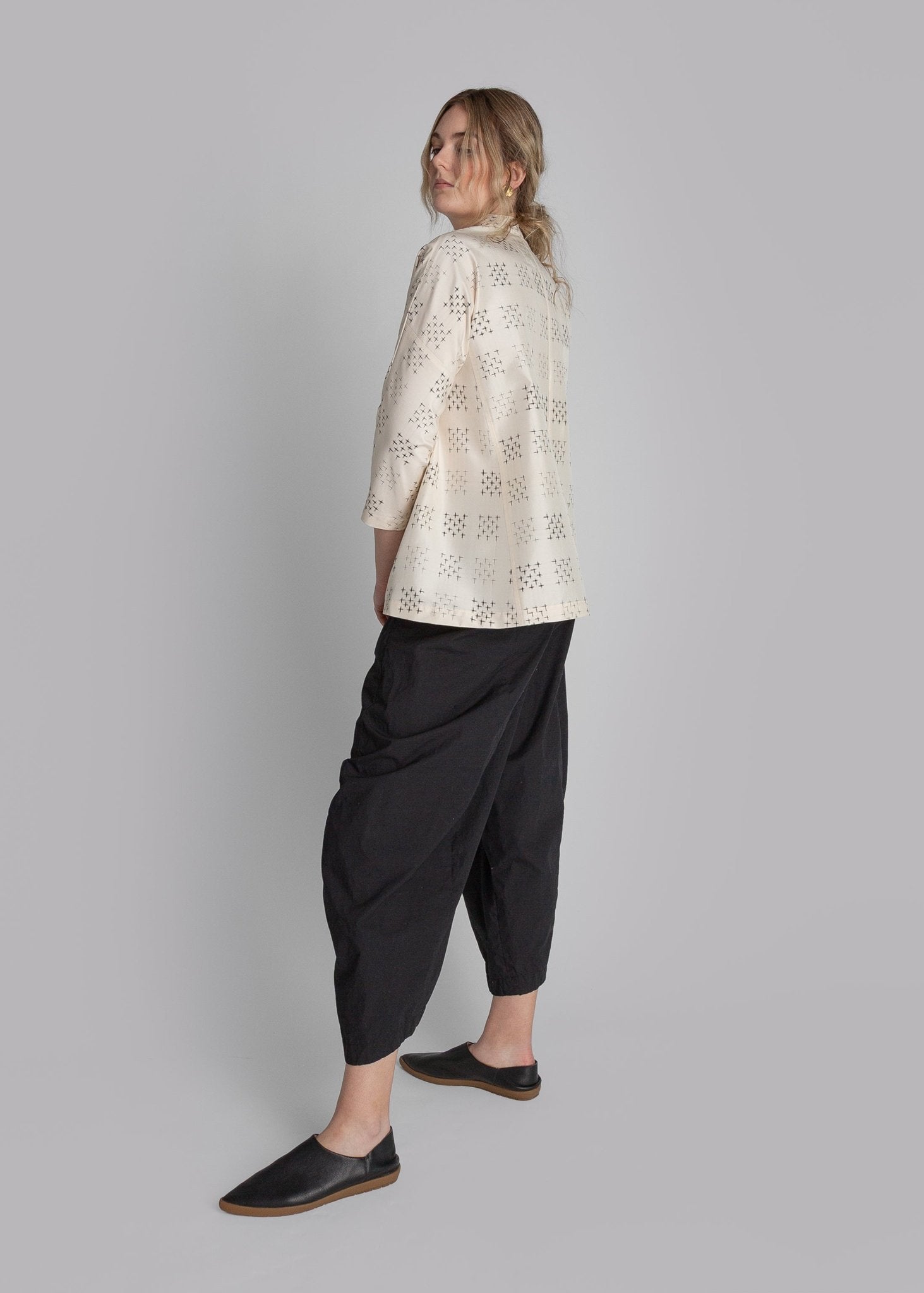 Japan Shirt in Vintage Domino Japanese Silk Ikat