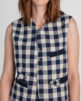 Japan Vest in Vintage Japanese Cotton Plaids SDJapan Vests