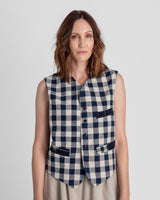 Japan Vest in Vintage Japanese Cotton Plaids SDJapan Vests
