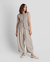 Japan Vest in Vintage Japanese Linen PlaidJapan Vests