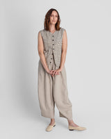Japan Vest in Vintage Japanese Linen PlaidJapan Vests