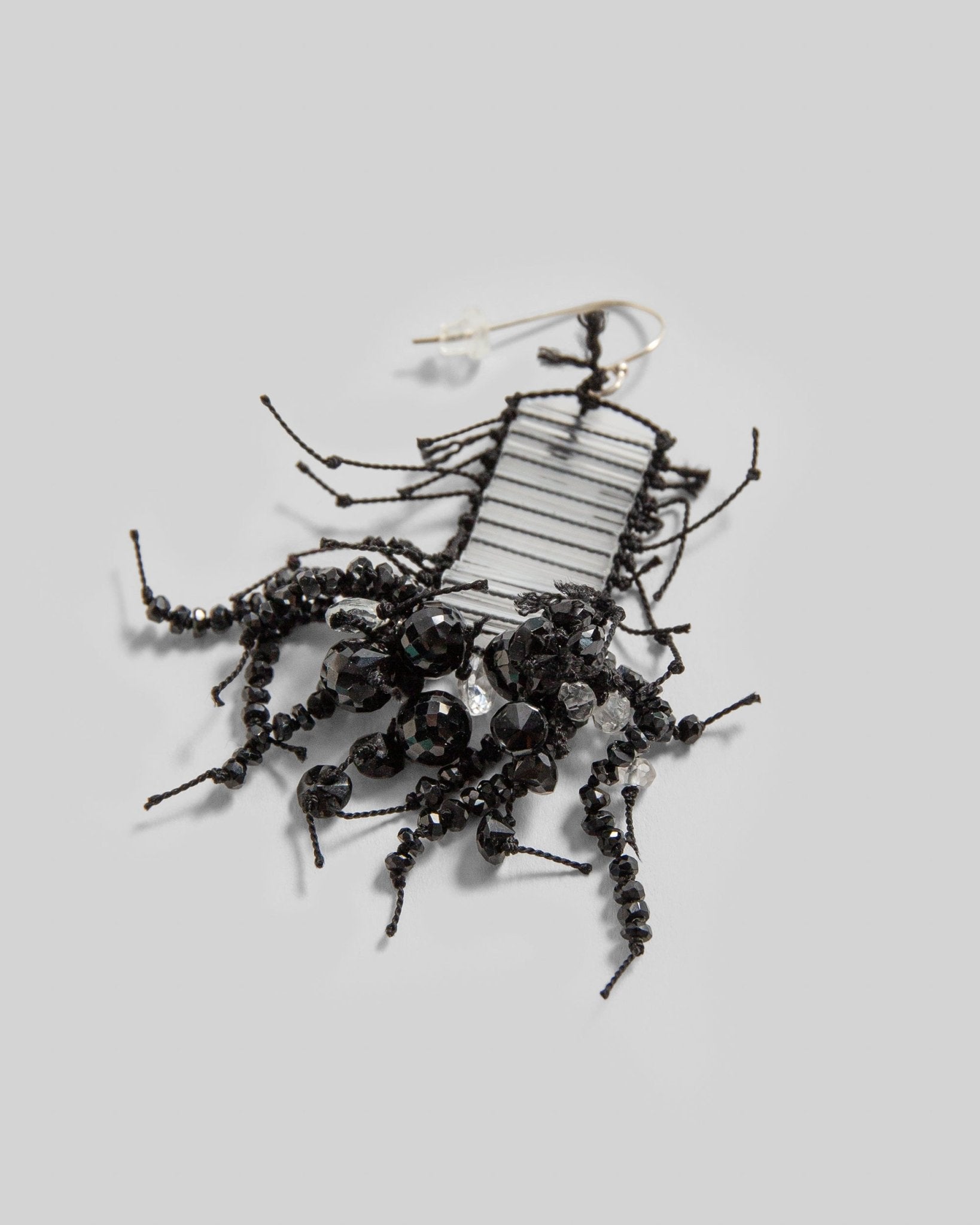 Kaname Glass Earrings with Black JewelsDangle Earrings