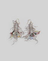 Kaname Higa Glass Earrings with White DanglesDangle Earrings