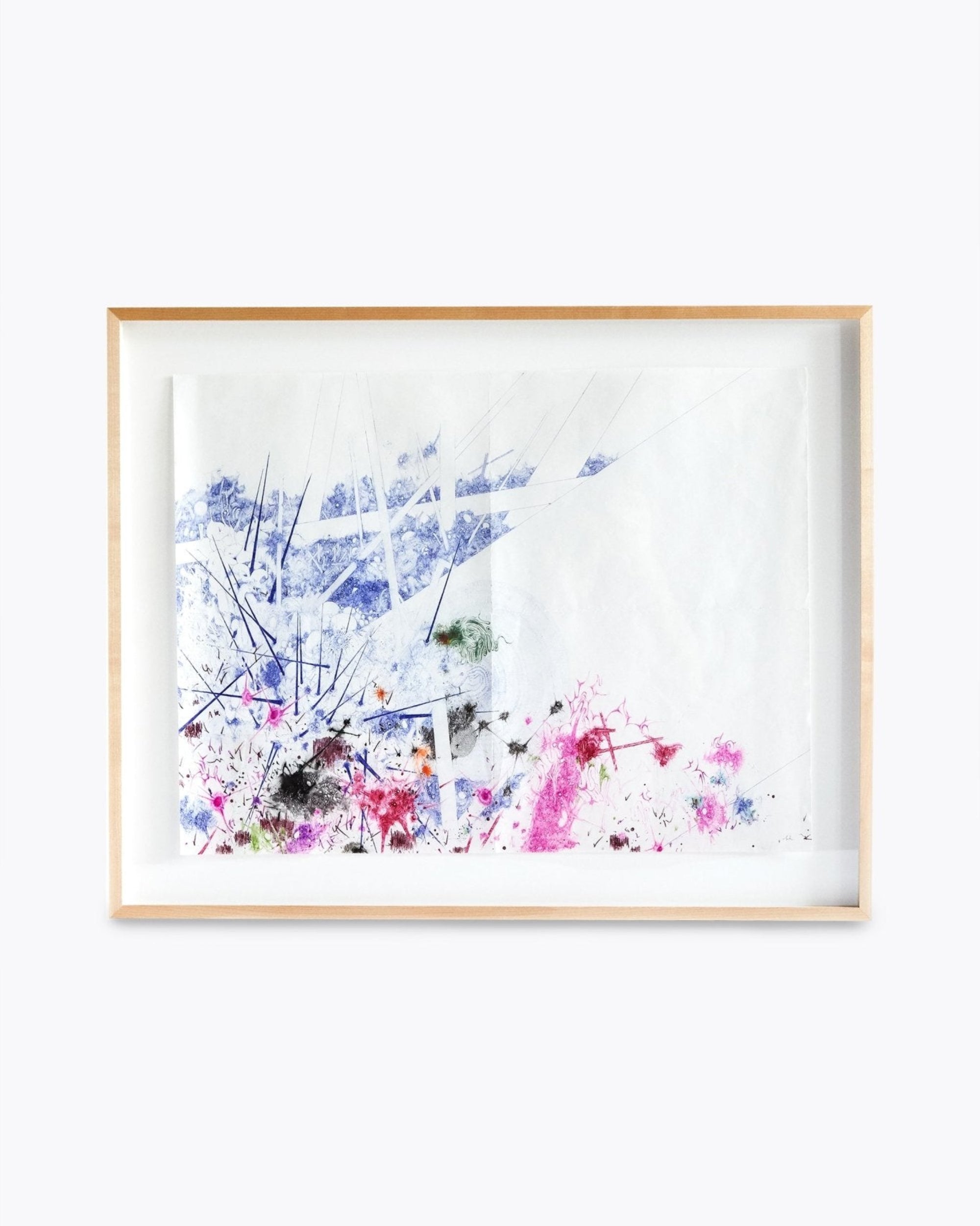 Kaname Higa (Turtle Forest) Large Drawing in Ink and Color on Paper