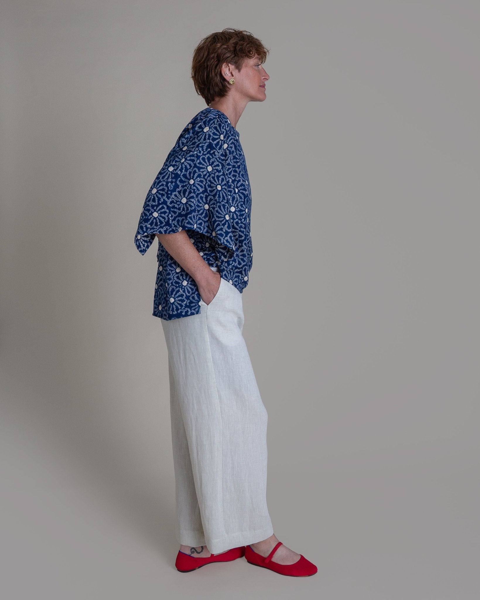 Kimono Tee in Vintage Japanese Silk Tie DyeKimono Tees