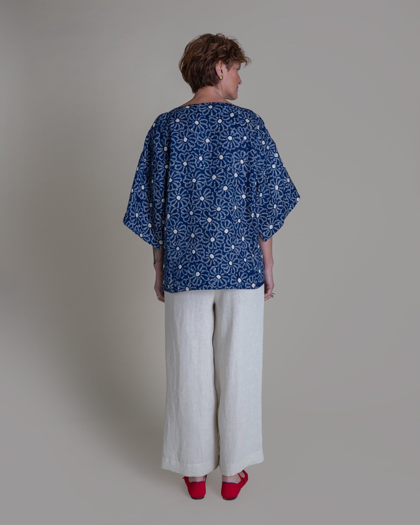 Kimono Tee in Vintage Japanese Silk Tie DyeKimono Tees