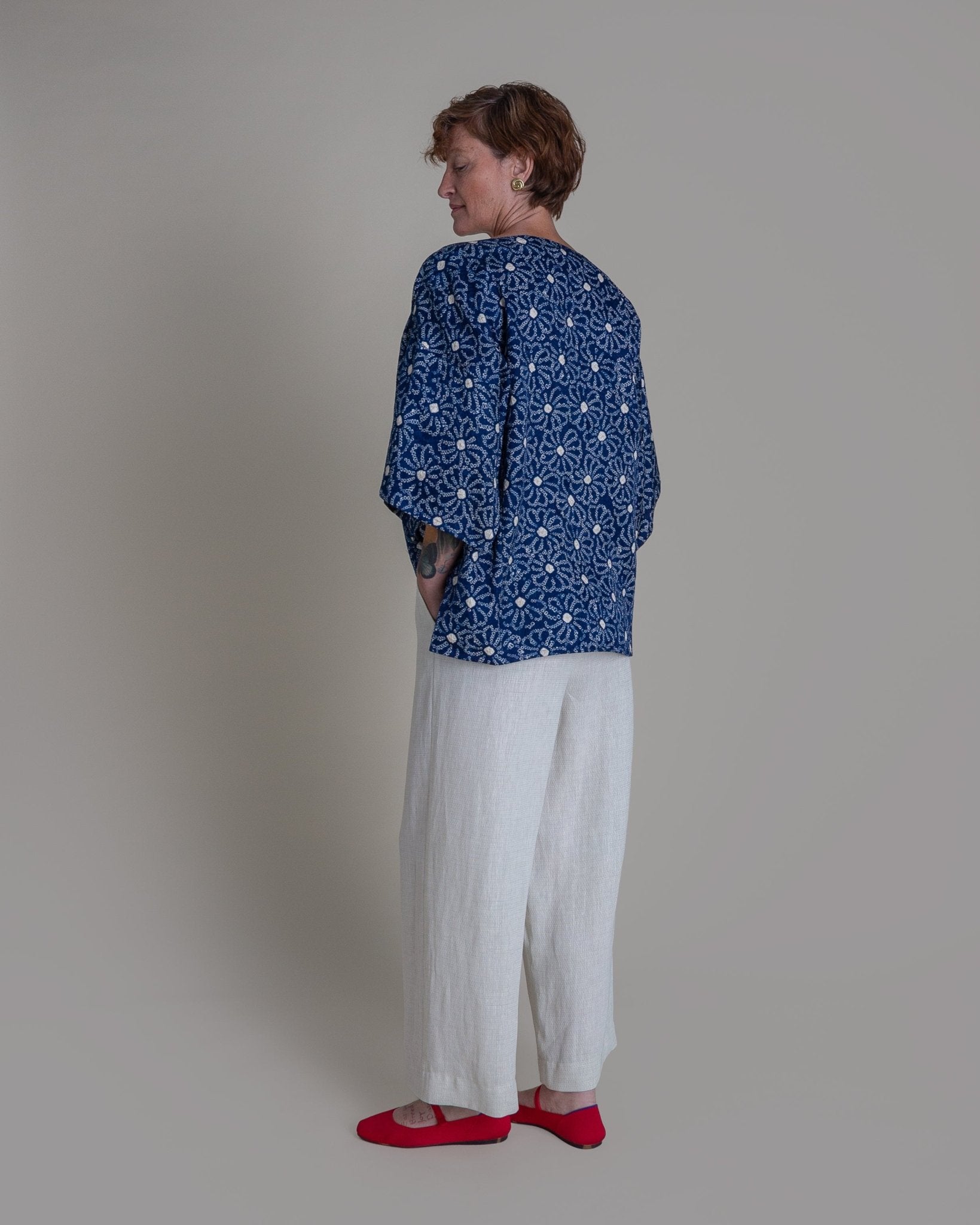 Kimono Tee in Vintage Japanese Silk Tie DyeKimono Tees