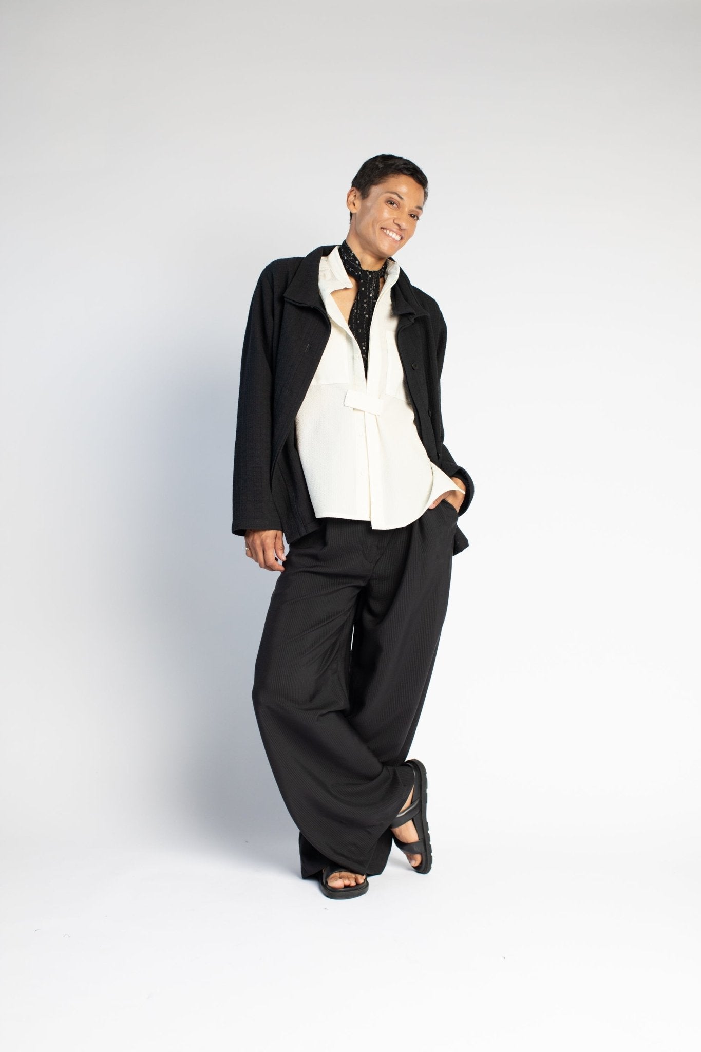 Long Bias Jacket in Italian Linen