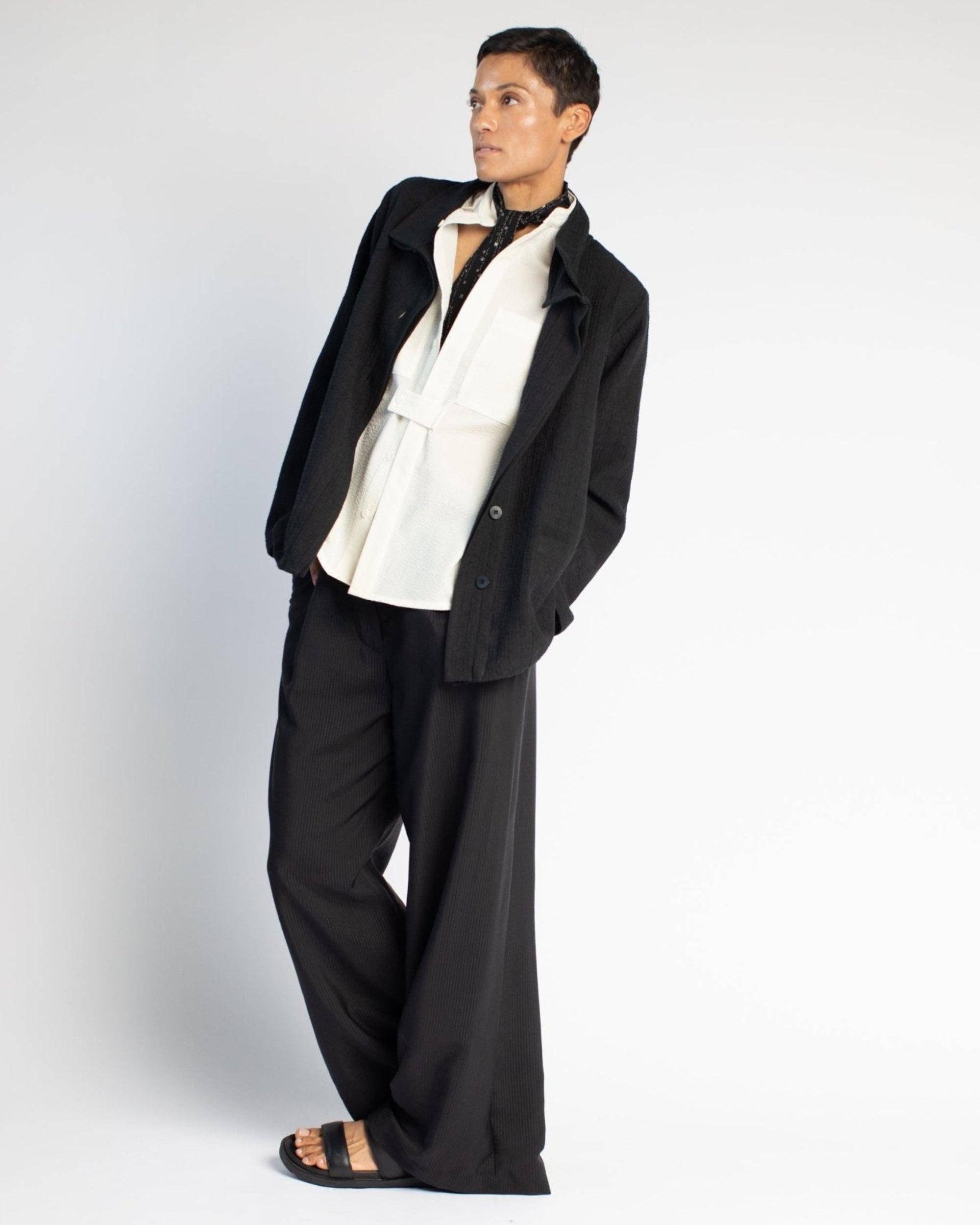 Long Bias Jacket in Italian Linen