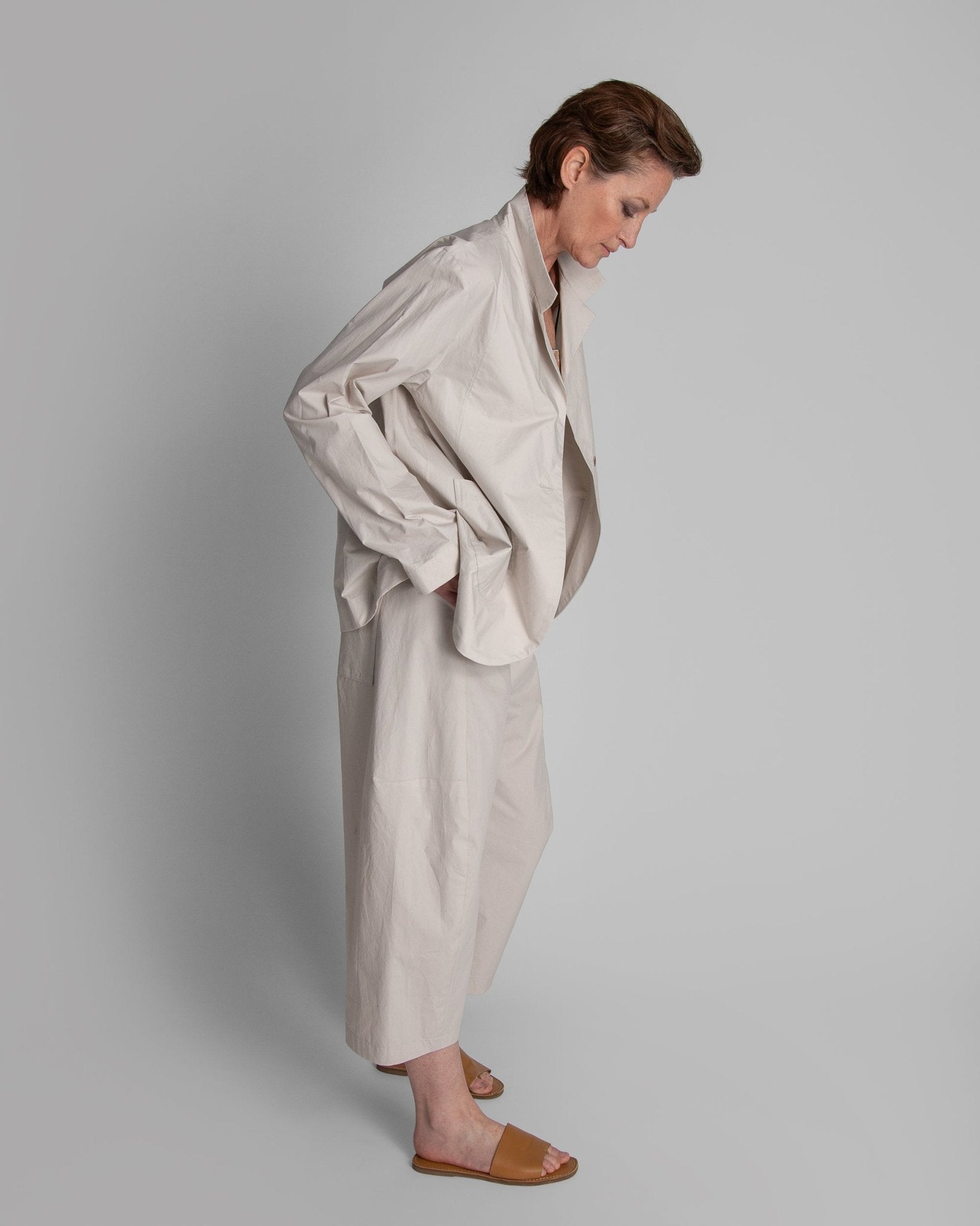 Long Dove Poplin Slouchy Christina JacketChristina Jackets