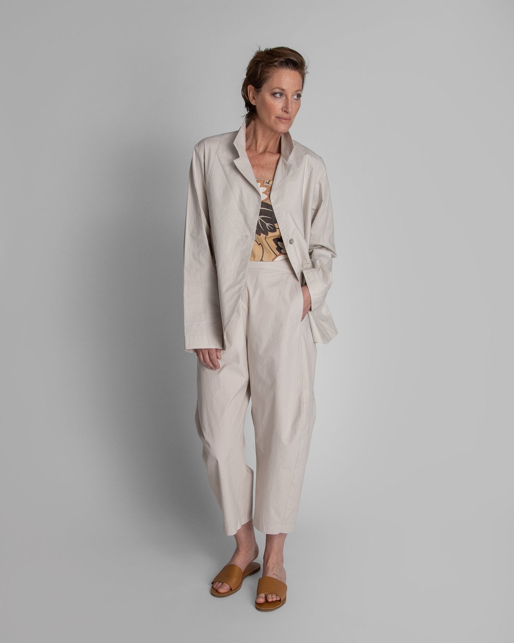 Long Dove Poplin Slouchy Christina JacketChristina Jackets