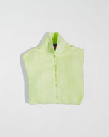 Long Shibori Shirt in Green Japanese LinenShibori Shirt