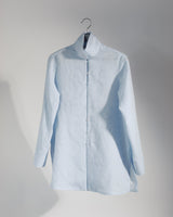 Long Shibori Shirt in Pale Blue Japanese LinenShibori Shirt