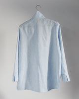 Long Shibori Shirt in Pale Blue Japanese LinenShibori Shirt